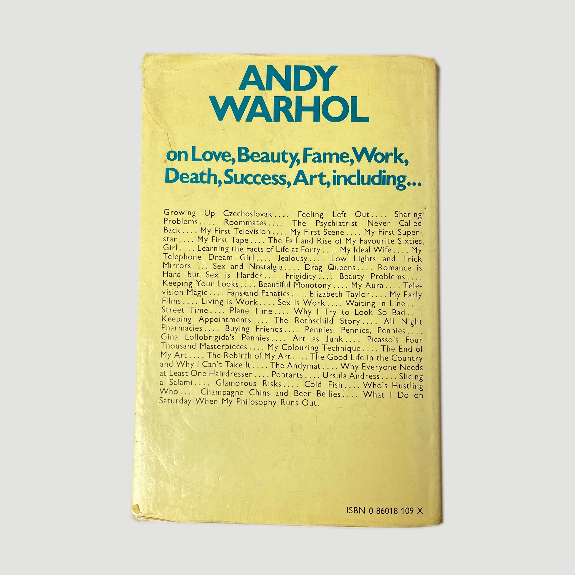 1975 Andy Warhol 'The Philosophy of Andy Warhol : From A to B' & Back Again UK 1st Edition