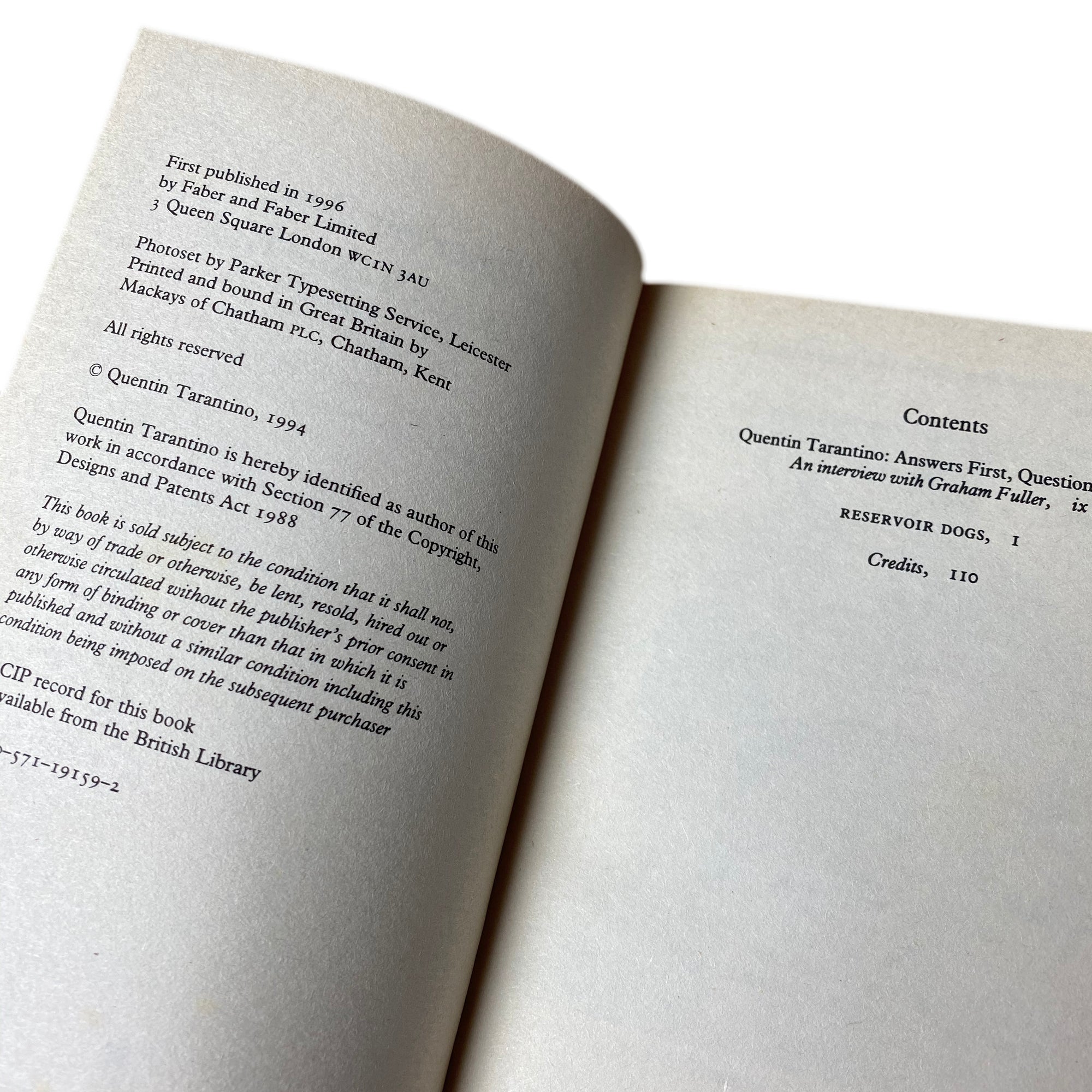 1996 Reservoir Dogs Screenplay