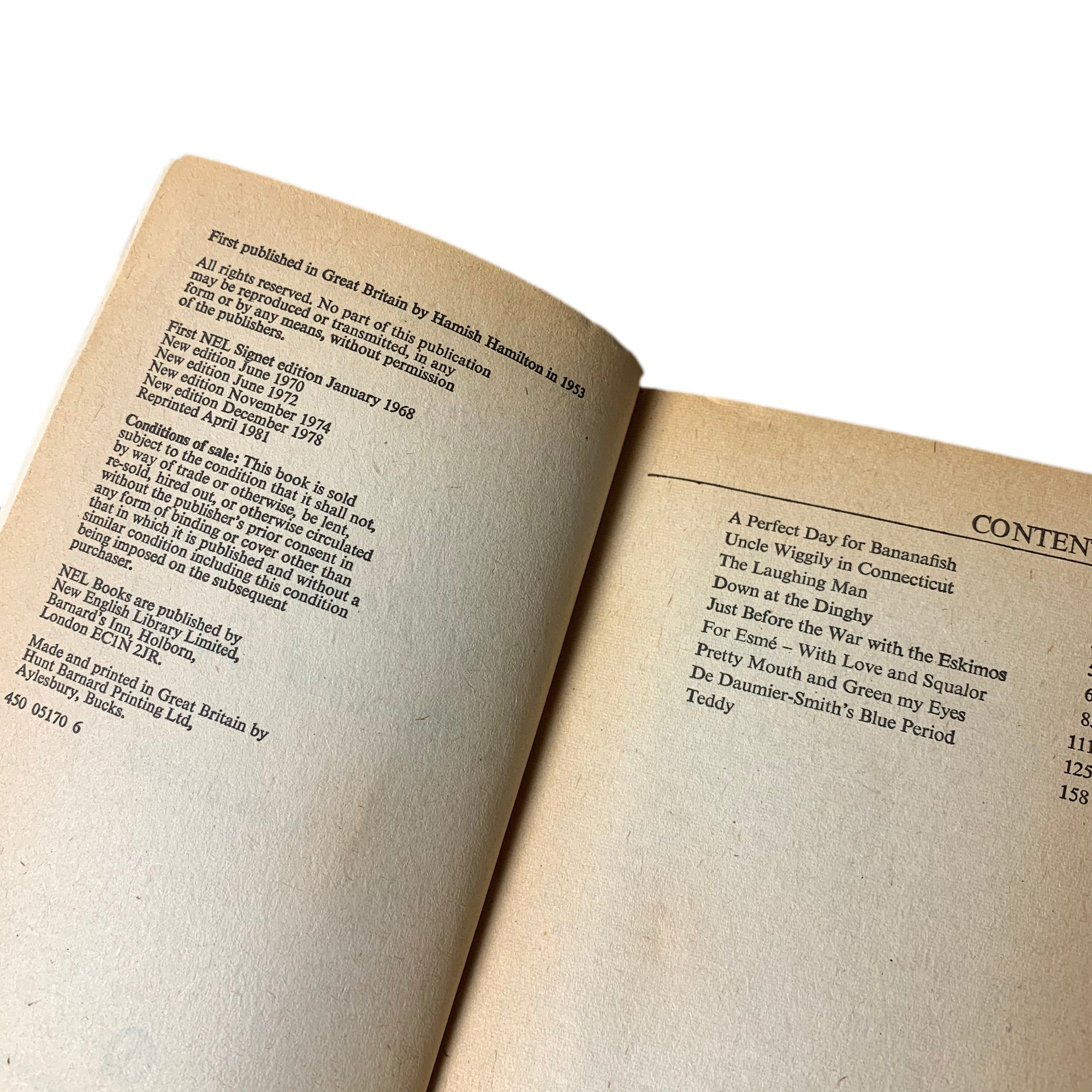 1981 J.D. Salinger 'For Esmé - with Love and Squalor'