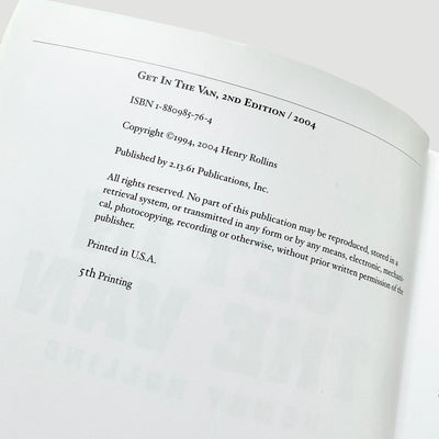 2004 Henry Rollins 'Get In The Van'