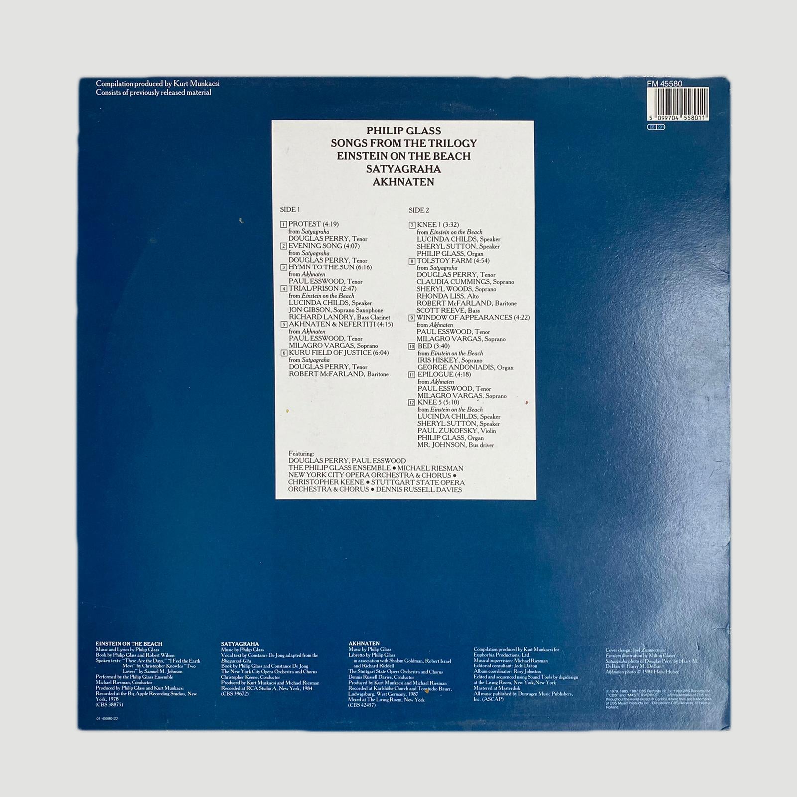 1989 Philip Glass 'Songs From The Trilogy' LP