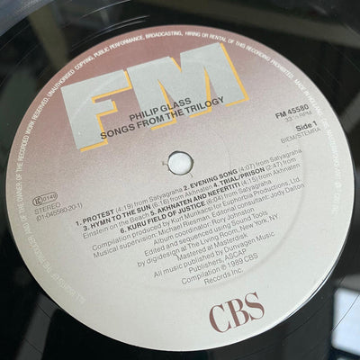 1989 Philip Glass 'Songs From The Trilogy' LP