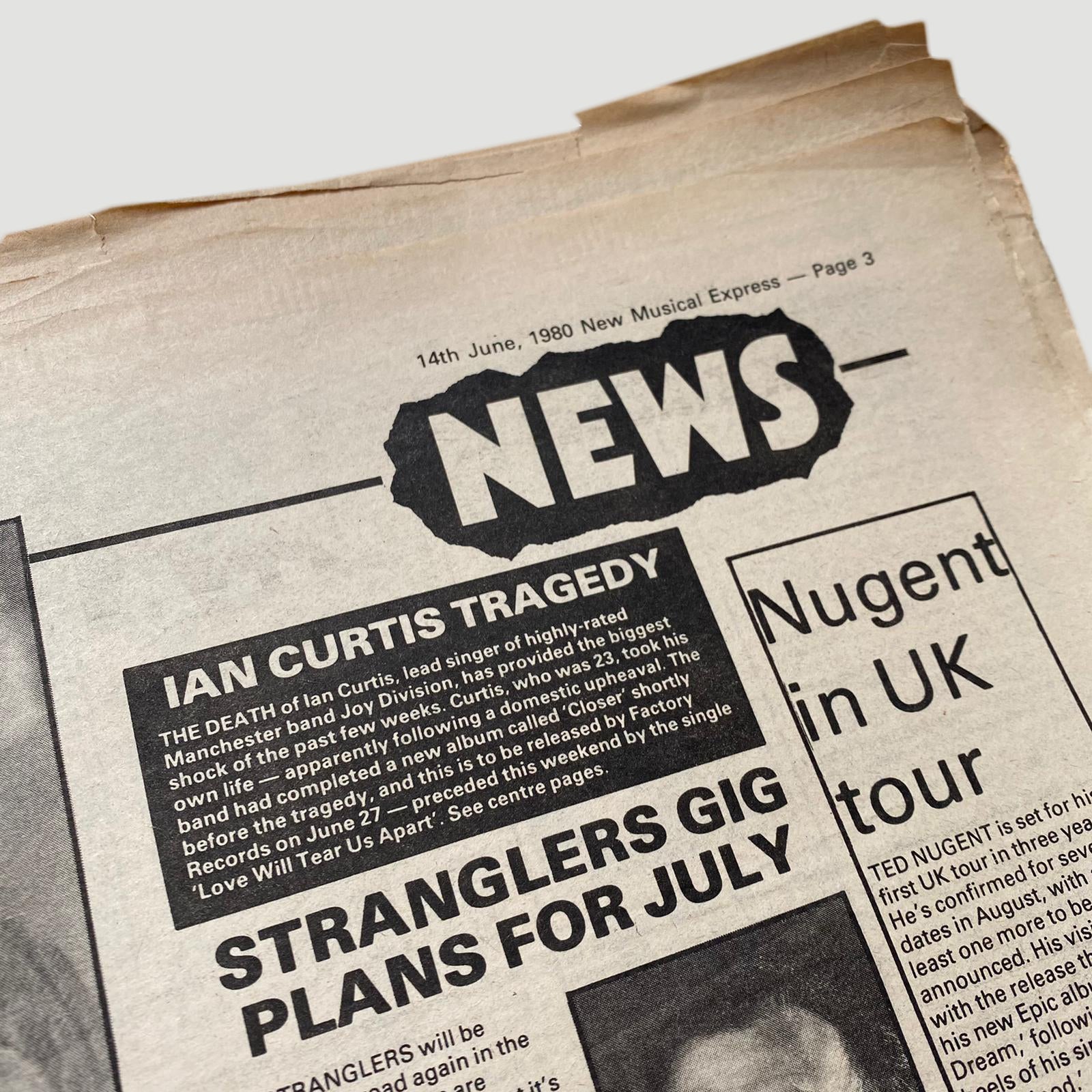 1980 NME Magazine Ian Curtis Memorial Issue