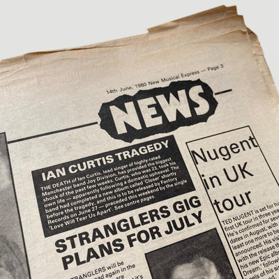 1980 NME Magazine Ian Curtis Memorial Issue