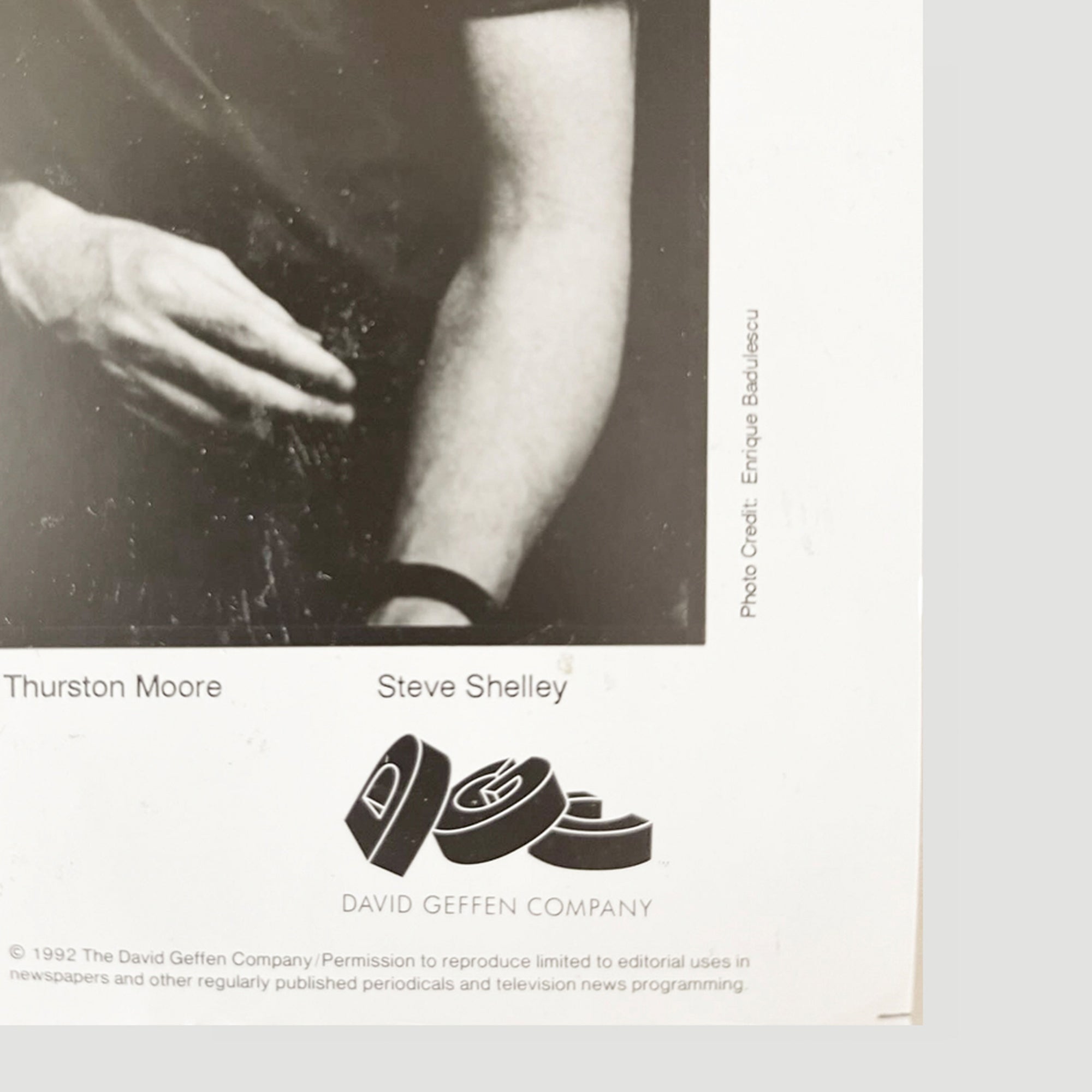 1992 Sonic Youth 'Dirty' DGC Records Press Photo