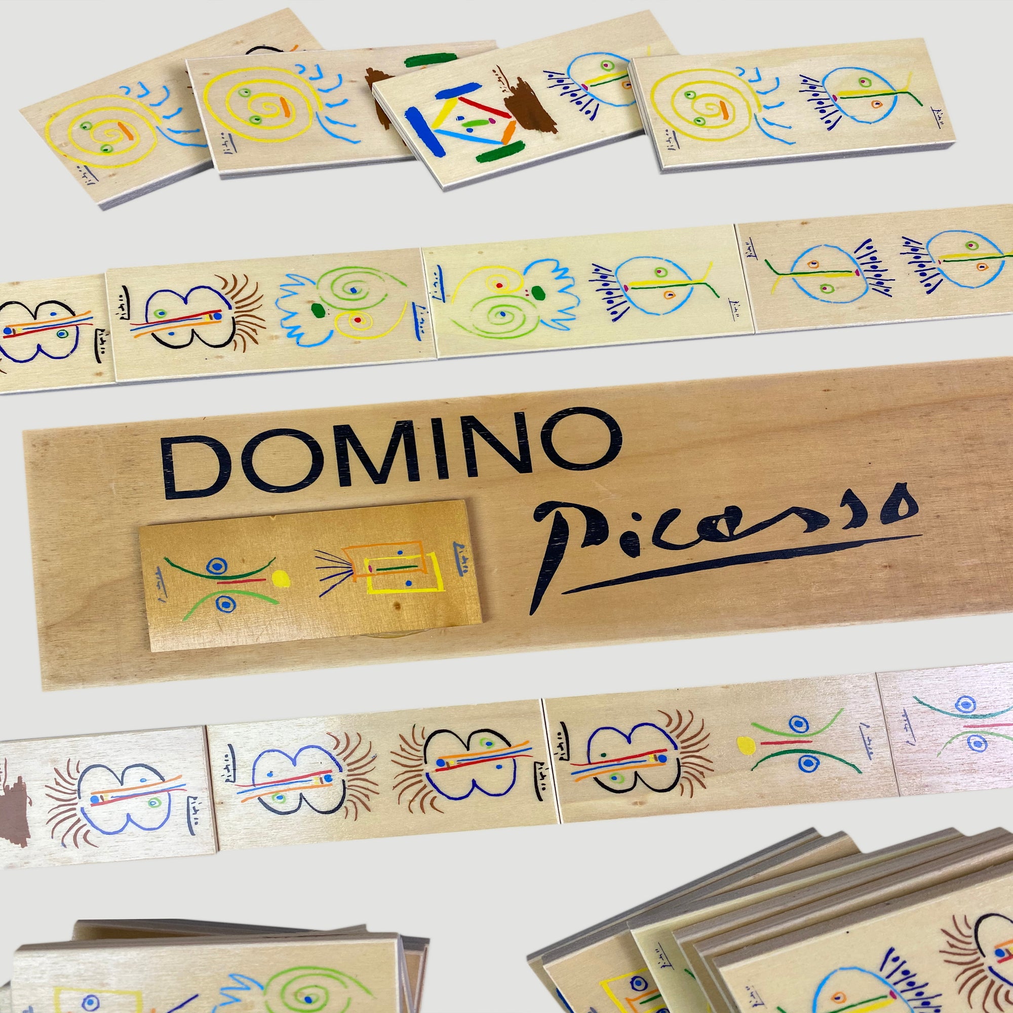 80's Picasso Wooden Domino Set