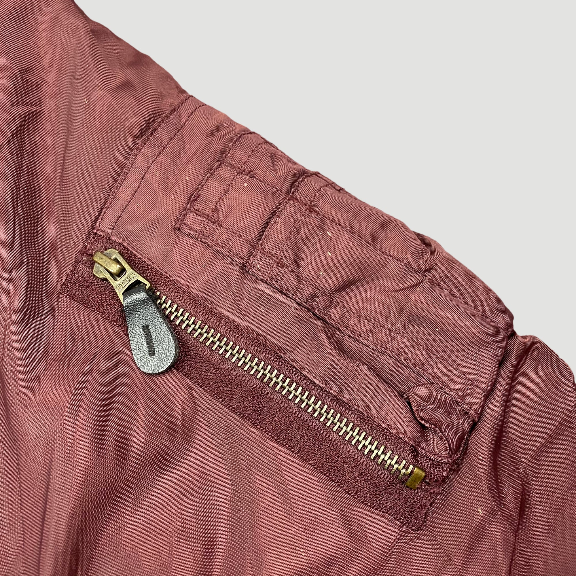 90's Burgundy MA1 Reversible Bomber Jacket