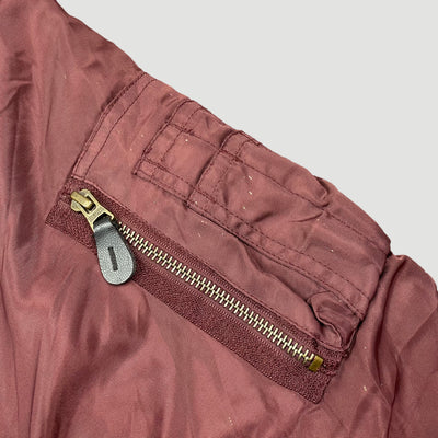 90's Burgundy MA1 Reversible Bomber Jacket