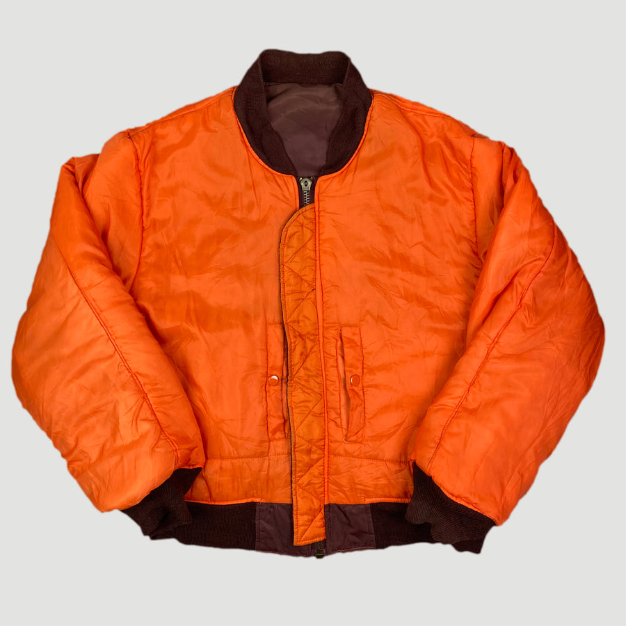 90's Burgundy MA1 Reversible Bomber Jacket