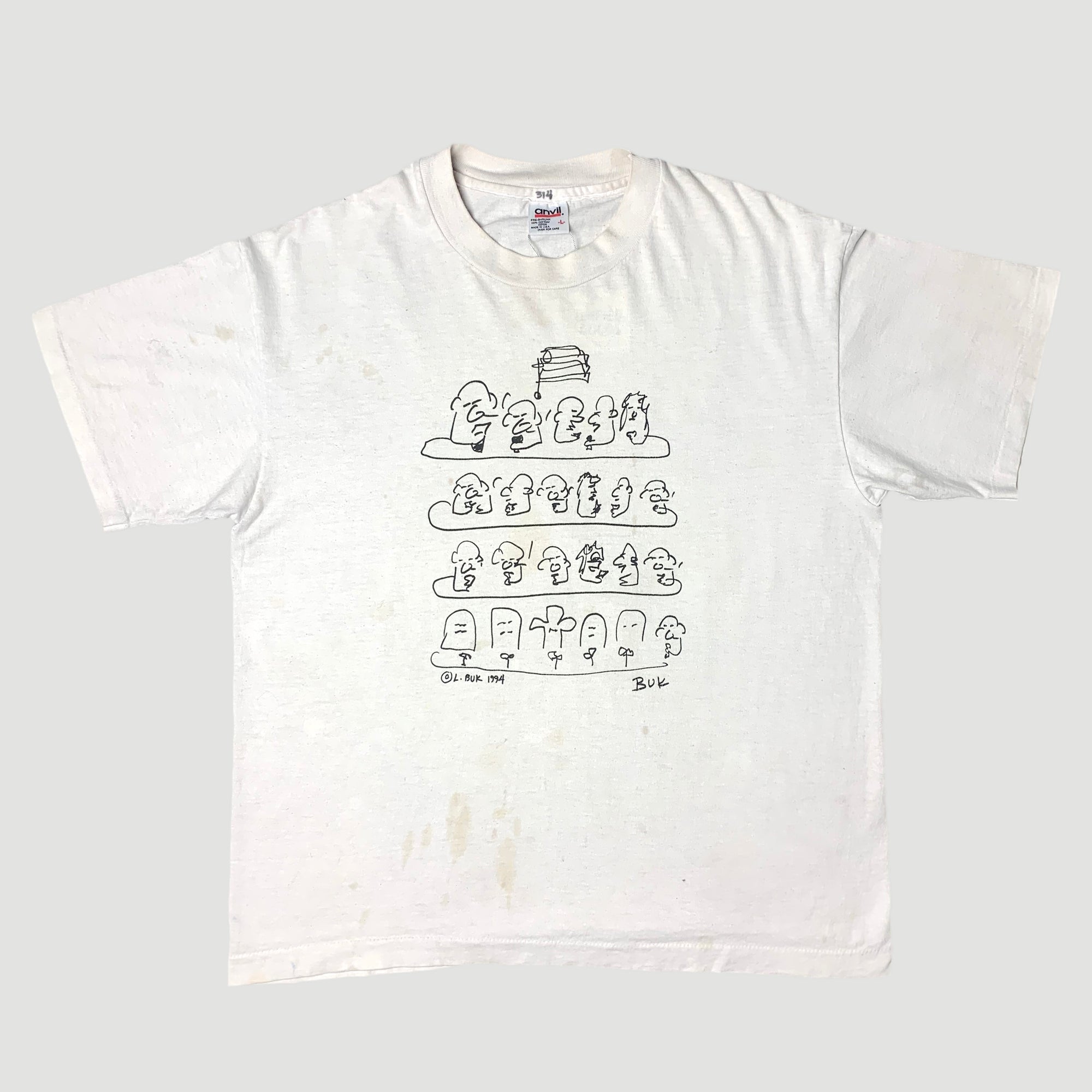 1994 Charles Bukowski 'Life And Art' T-Shirt