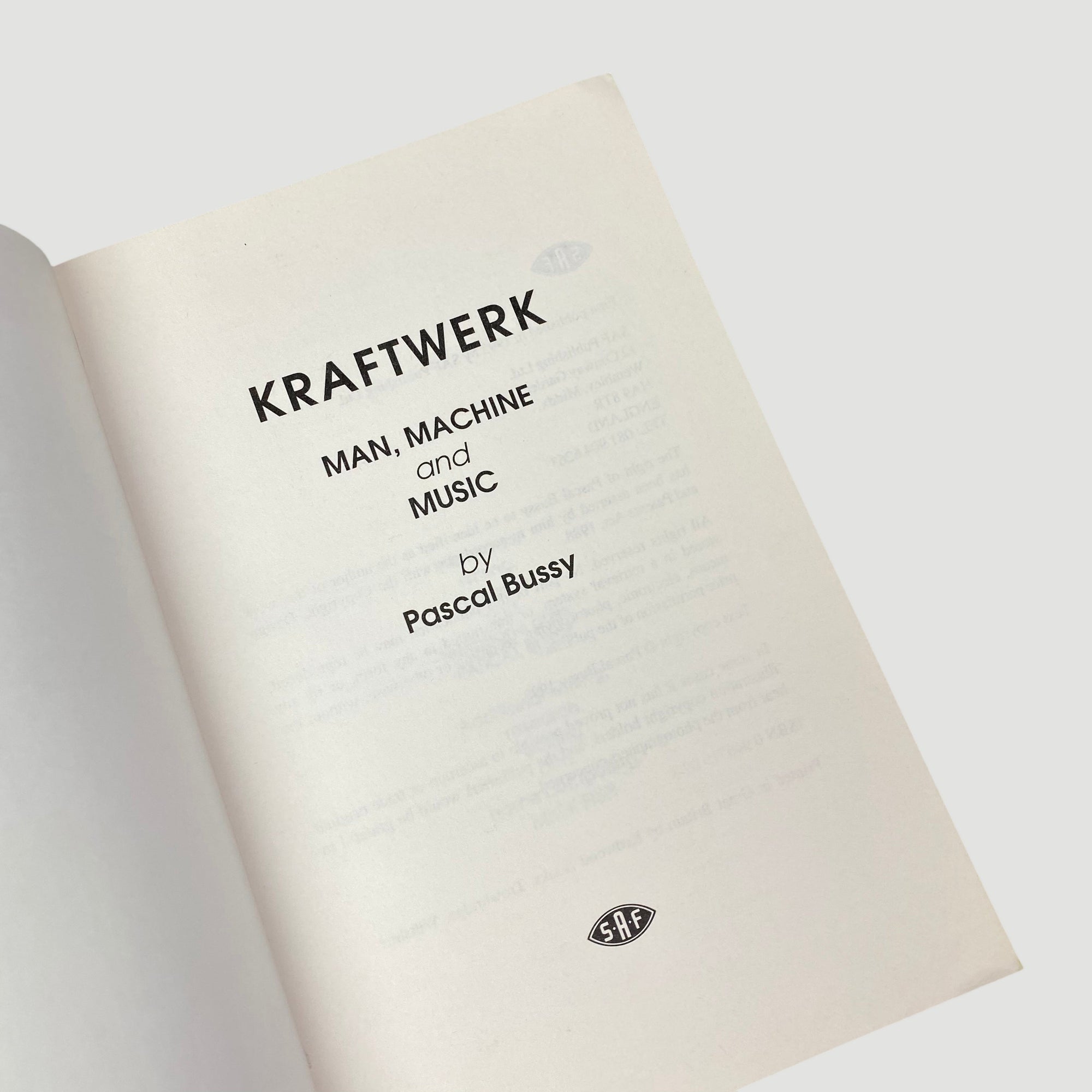 1993 Pascal Bussy 'Kraftwerk: Man, Machine and Music'
