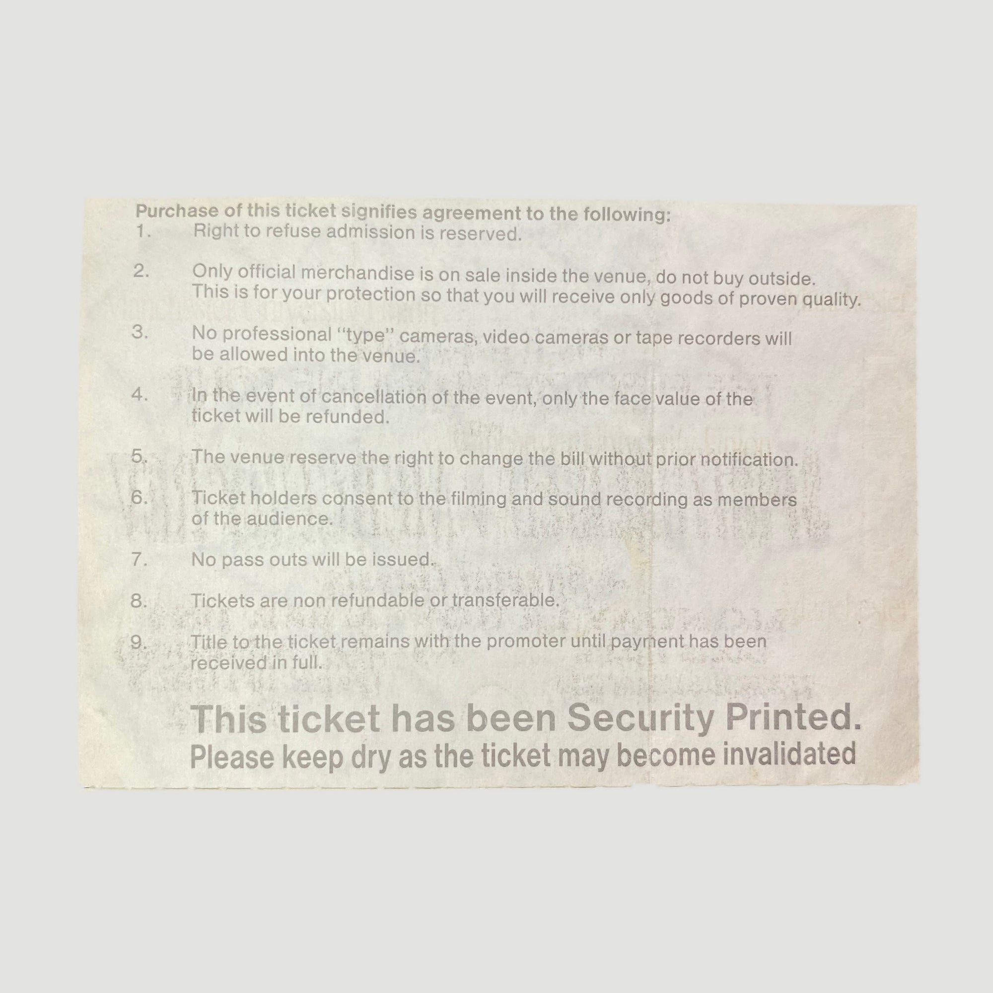 1993 Spiritualized + Mercury Rev Gig Ticket