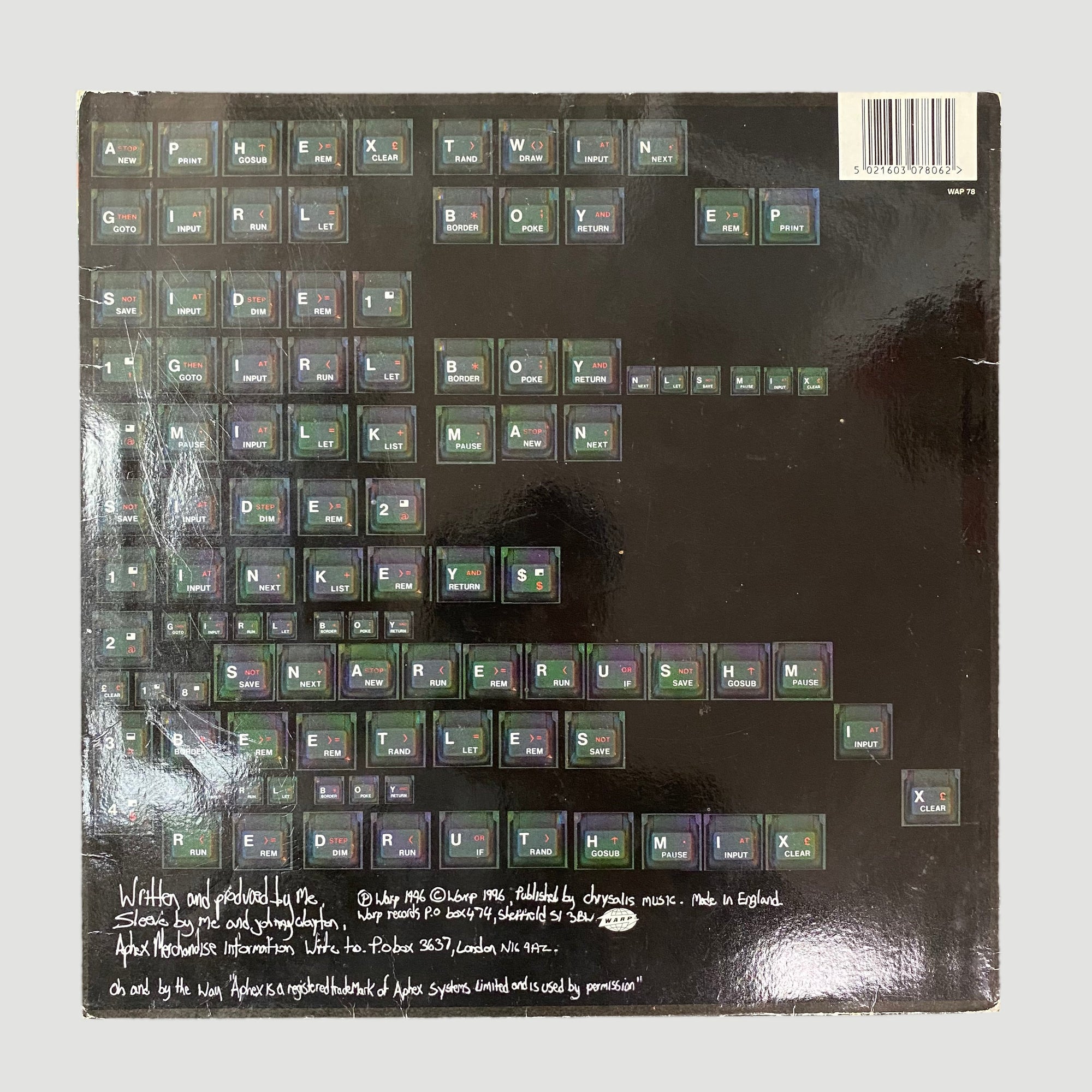 1996 Aphex Twin 'Girl/Boy' UK Vinyl EP