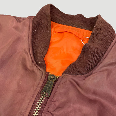 90's Burgundy MA1 Reversible Bomber Jacket