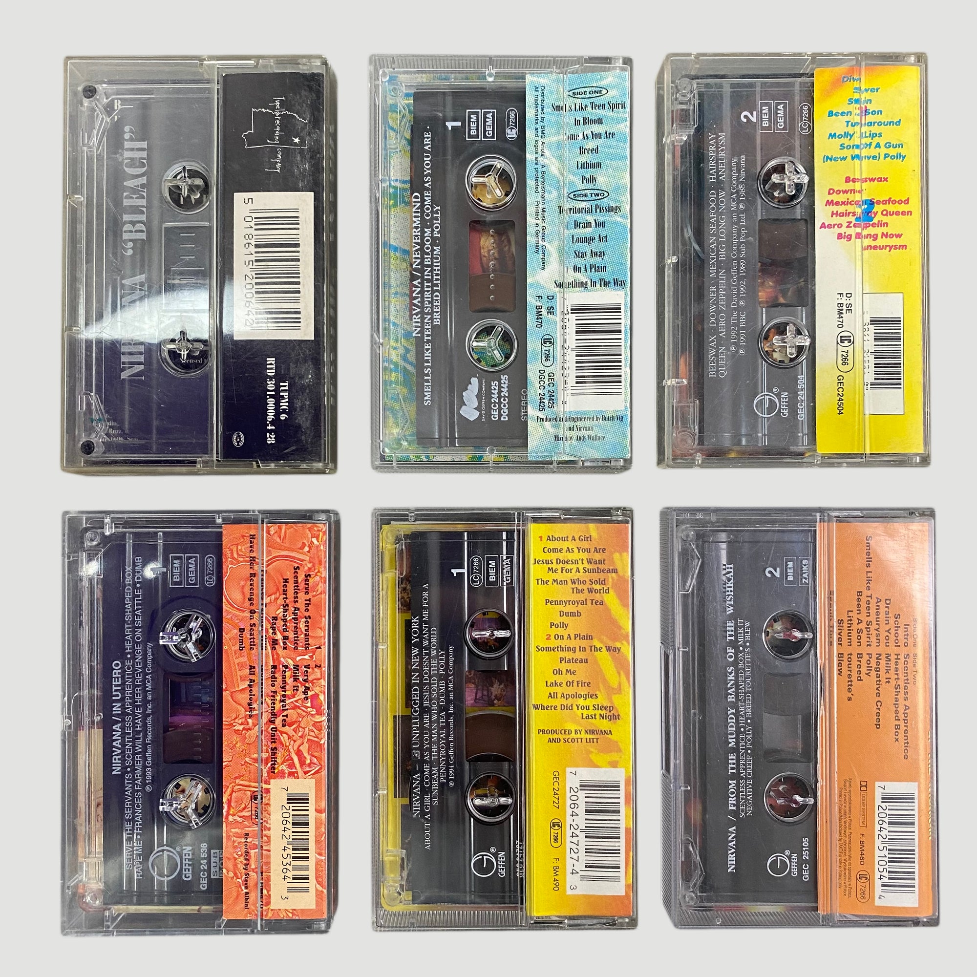 1989-1996 Nirvana 6 Cassette Album Set