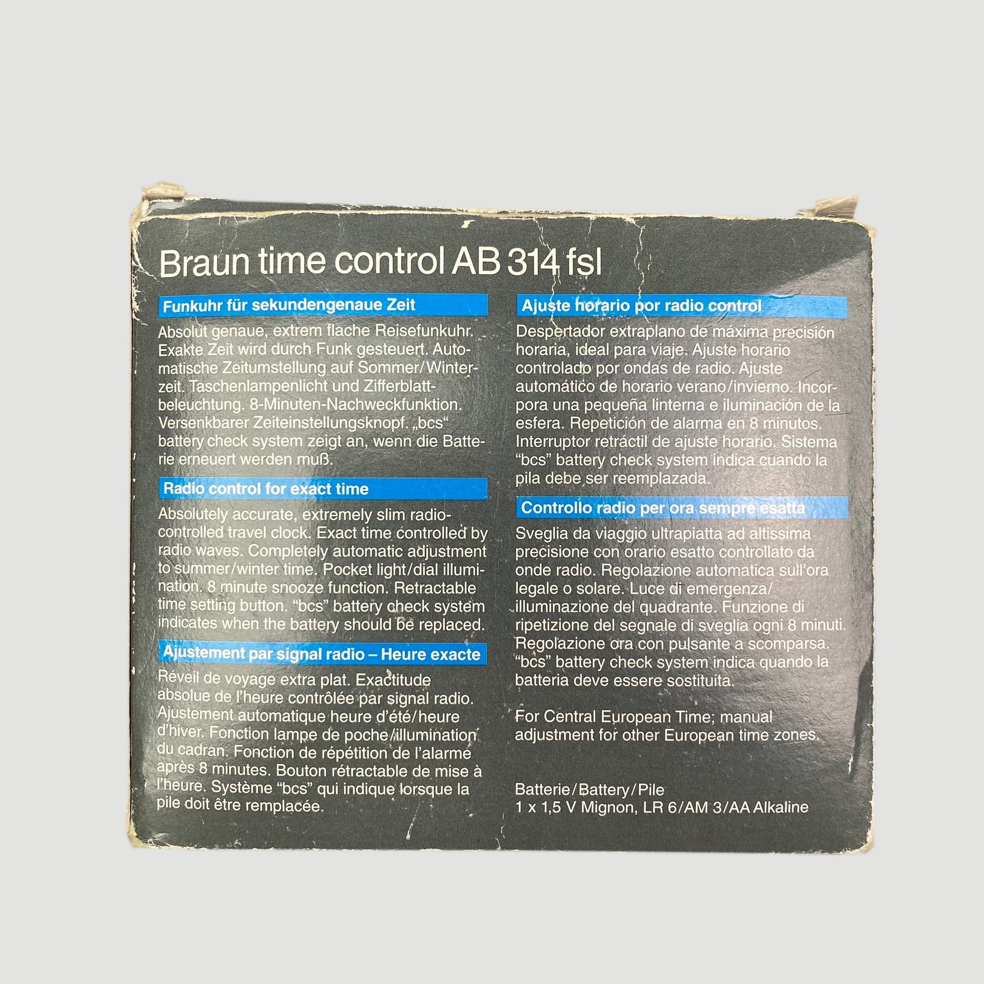 90's Braun Time Control Travel Alarm Clock AB 314 FSL (Boxed)