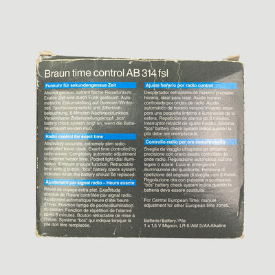 90's Braun Time Control Travel Alarm Clock AB 314 FSL (Boxed)