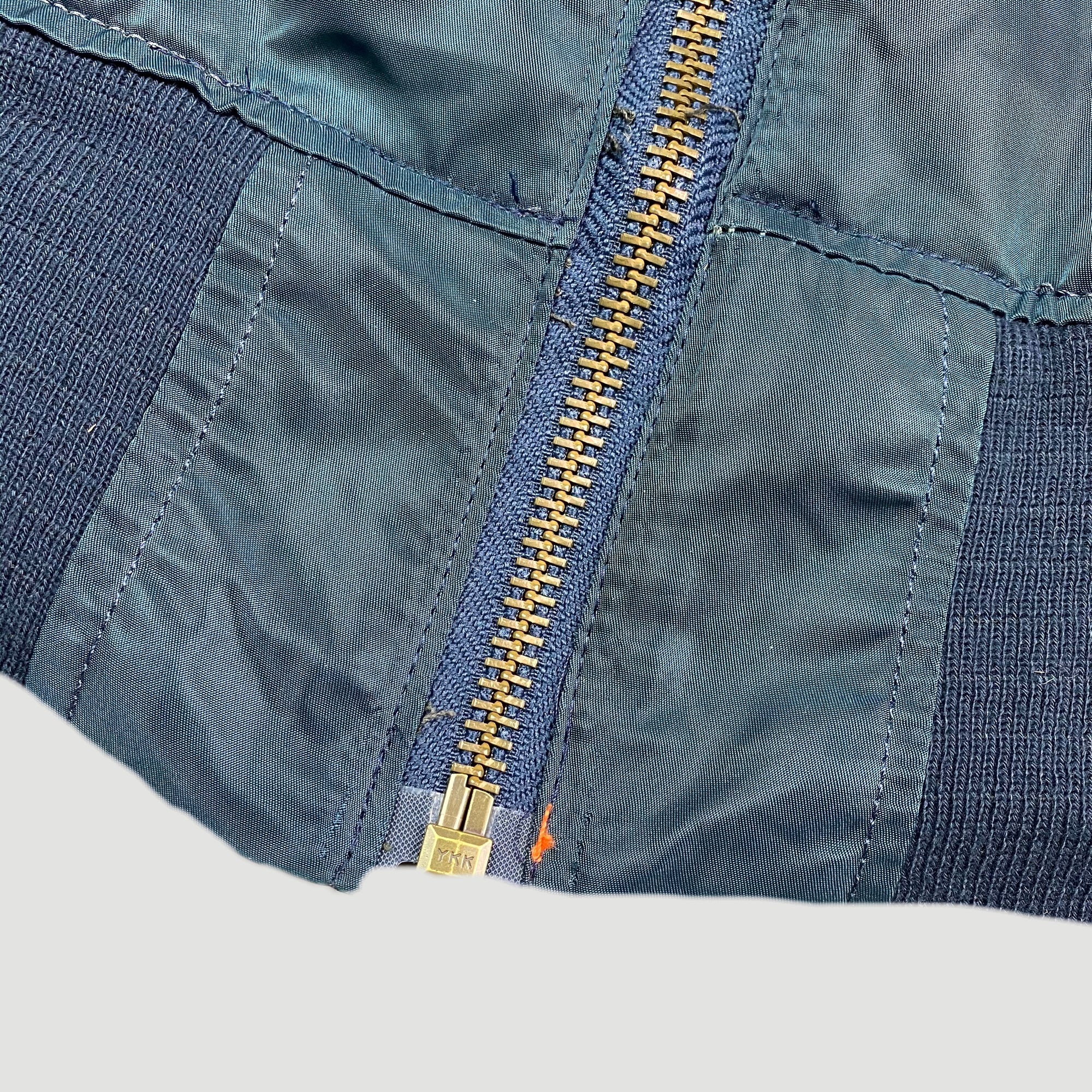 90's Petrol Blue MA1 Reversible Bomber Jacket