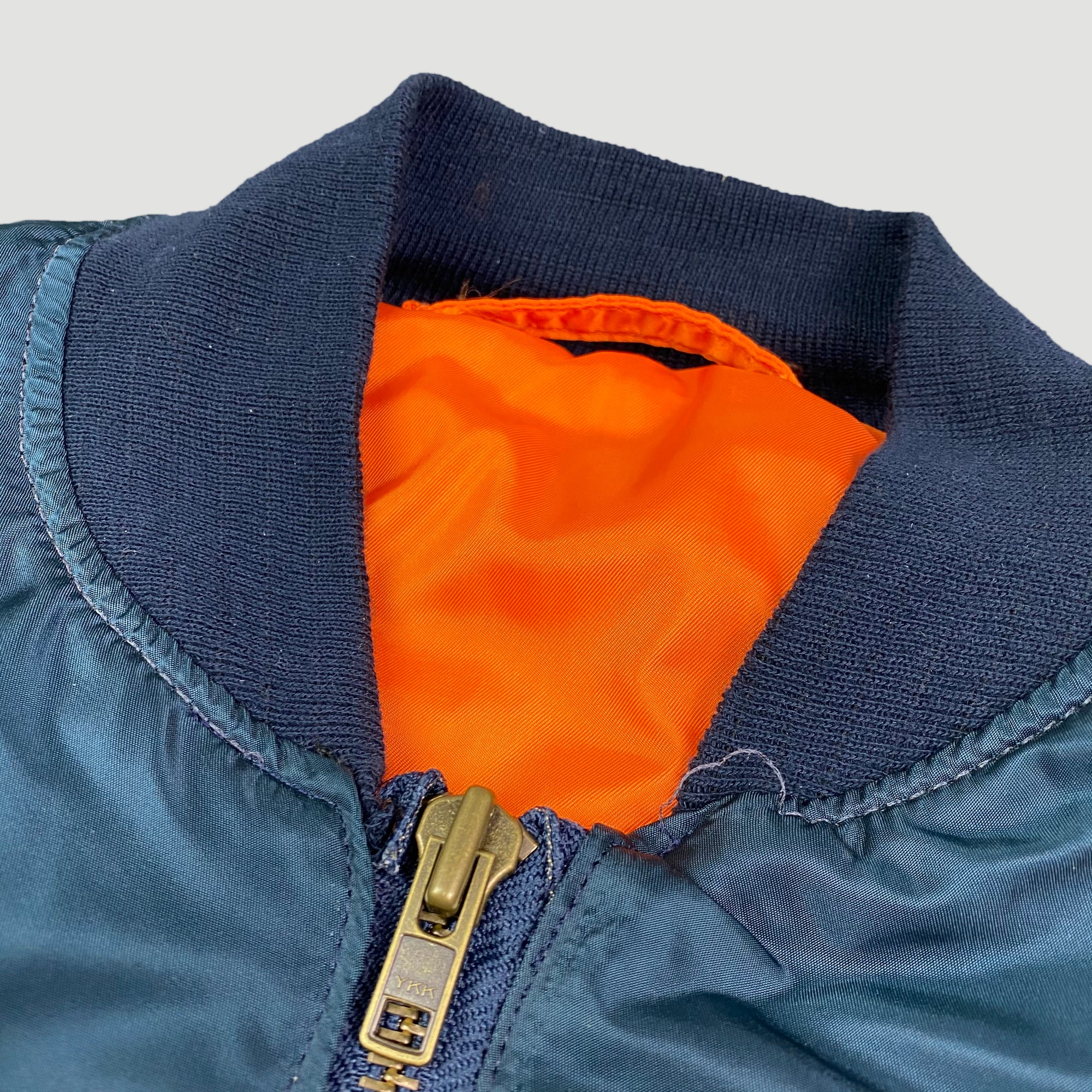 90's Petrol Blue MA1 Reversible Bomber Jacket