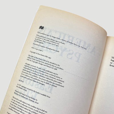 1991 Bret Easton Ellis 'American Psycho' 1st Ed UK Softback