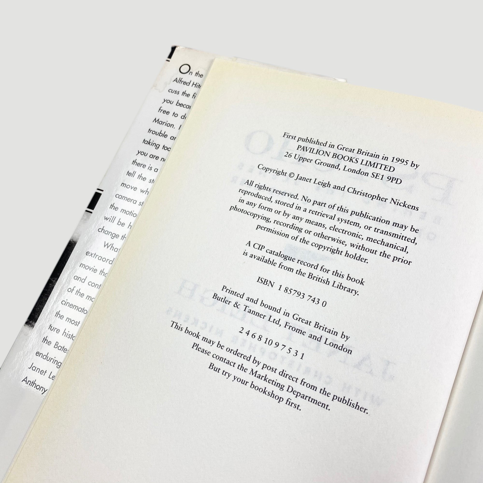 1995 Janet Leigh 'Psycho: Behind the Scenes of the Classic Thriller'