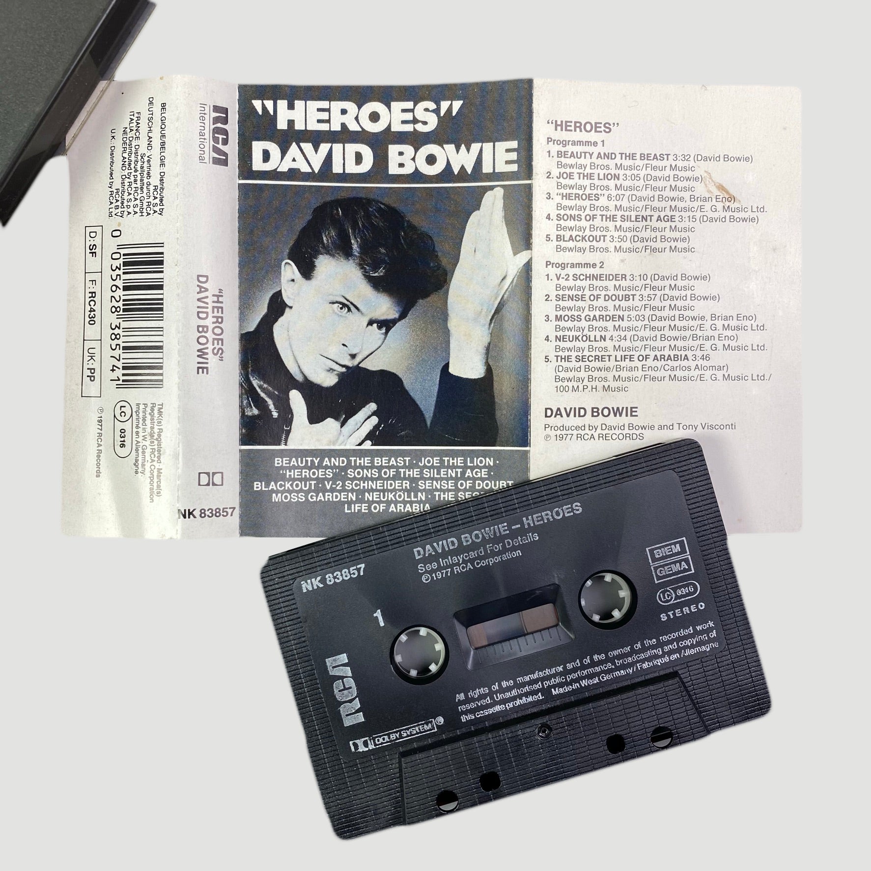 1984 David Bowie 'Heroes' Cassette