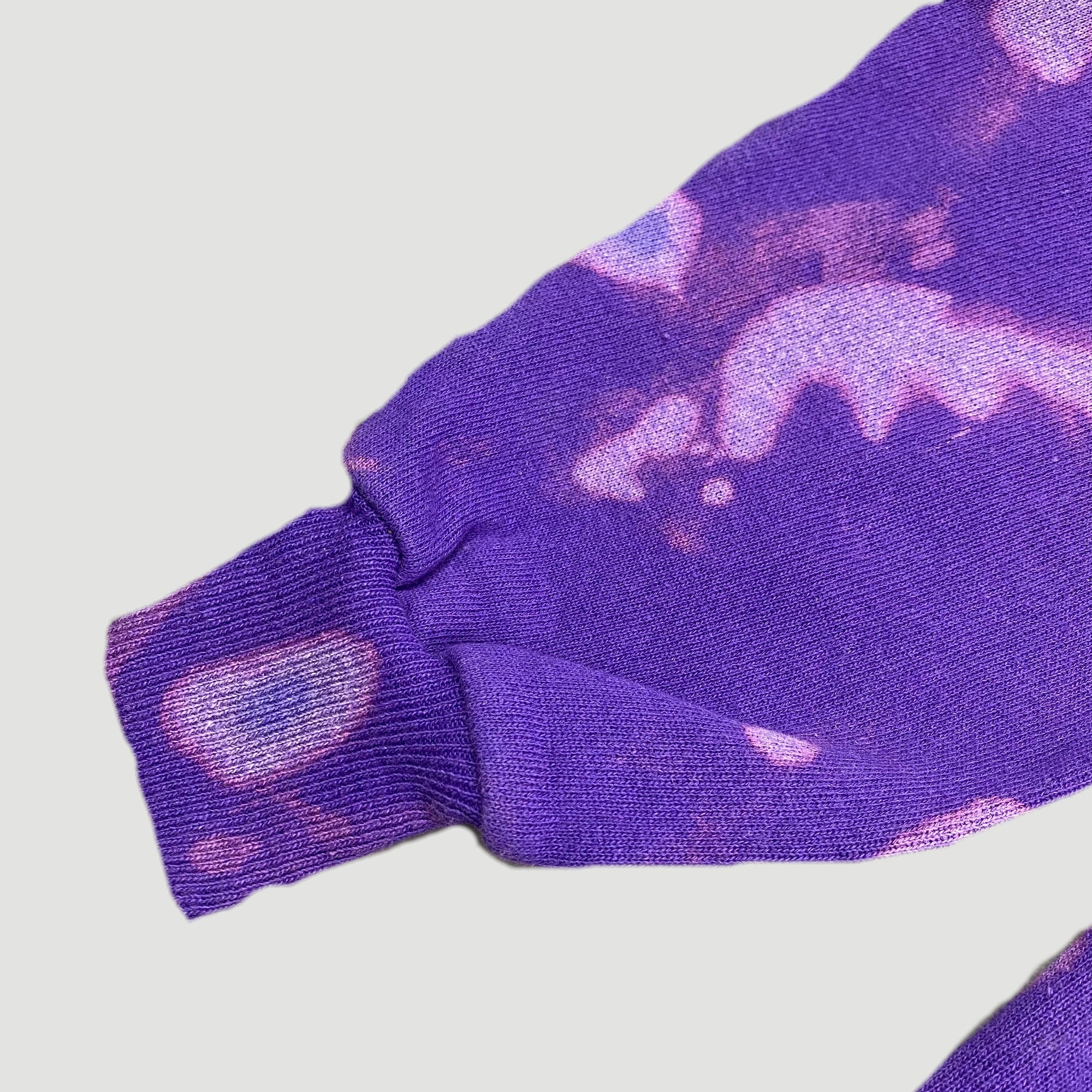 90's Bleached Purple Basic Oversized Sweatshirt