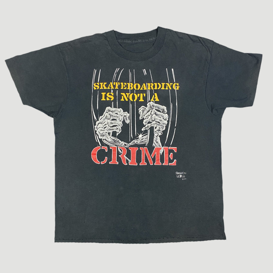 1988 Fashion Victim Skateboarding Is Not A Crime T-Shirt