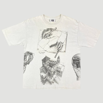90's MC Escher All Over Graphic T-Shirt