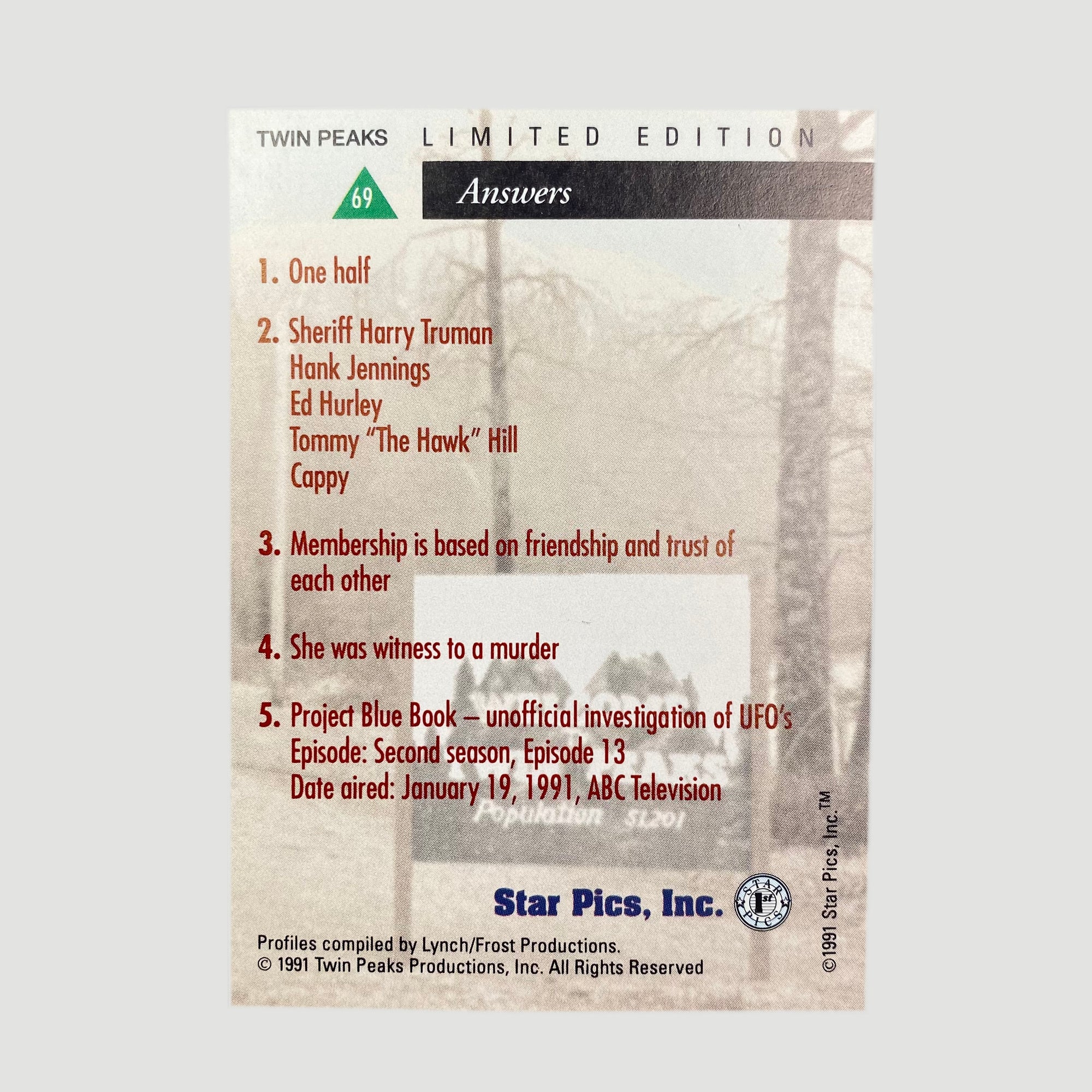 1991 Twin Peaks Trading Cards Boxed Set