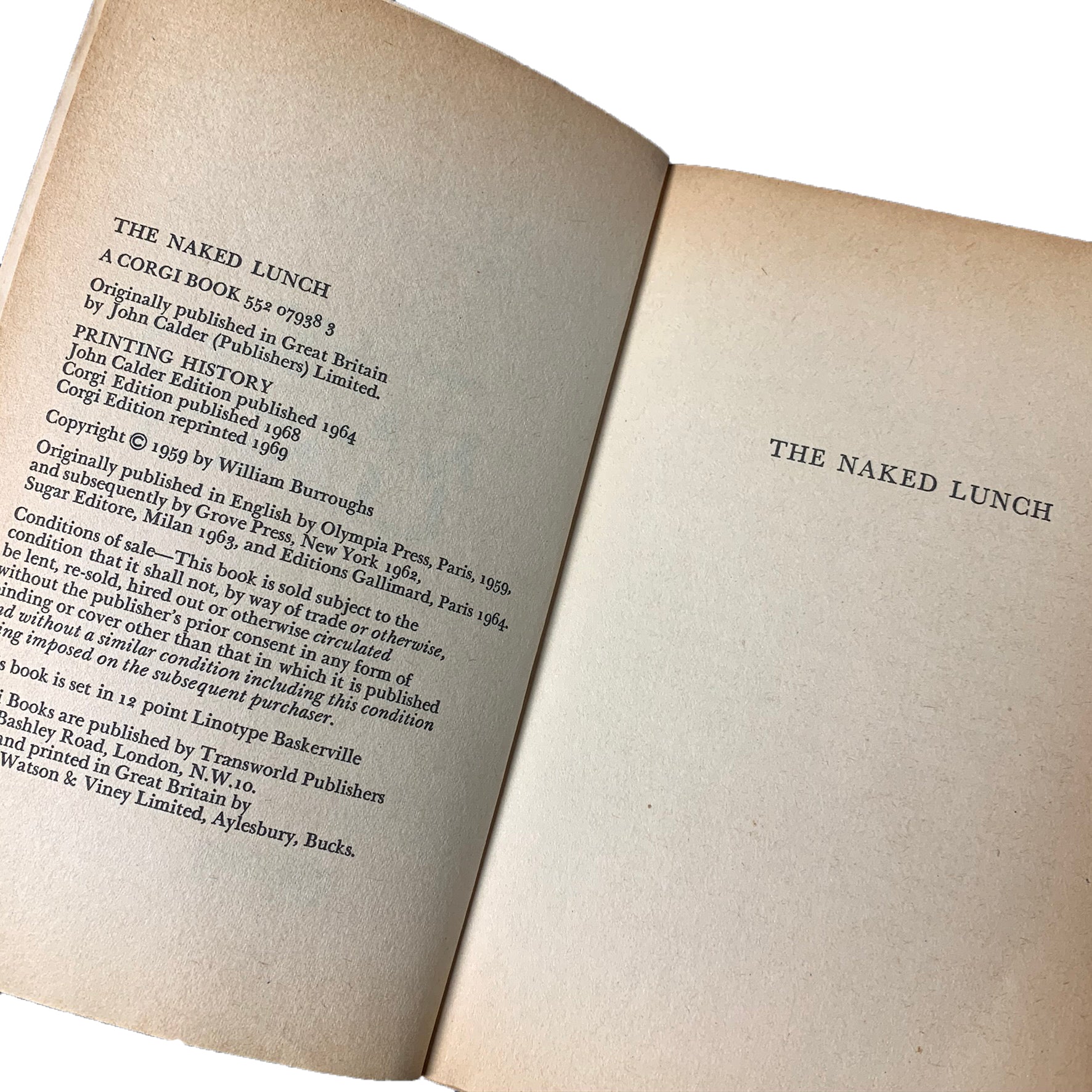 1969 William Burroughs ‘The Naked Lunch’