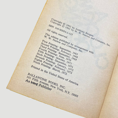 1972 Anthony Burgess 'A Clockwork Orange'