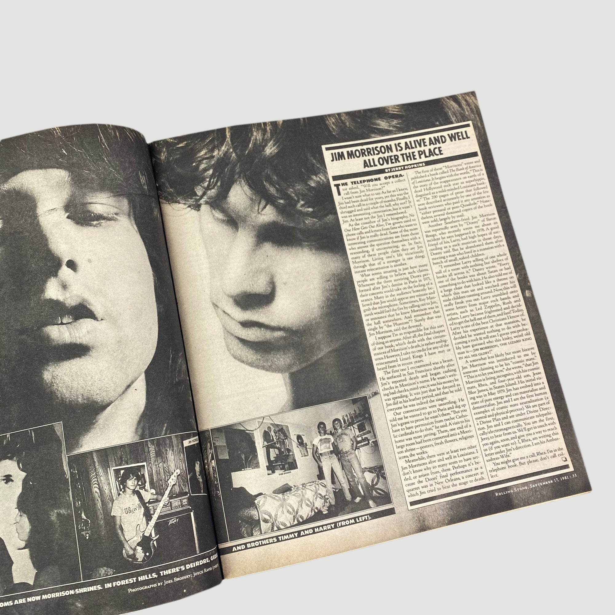 1981 Jim Morrison Rolling Stone Magazine