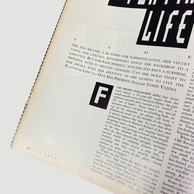 1985 The Face Magazine Sade Issue