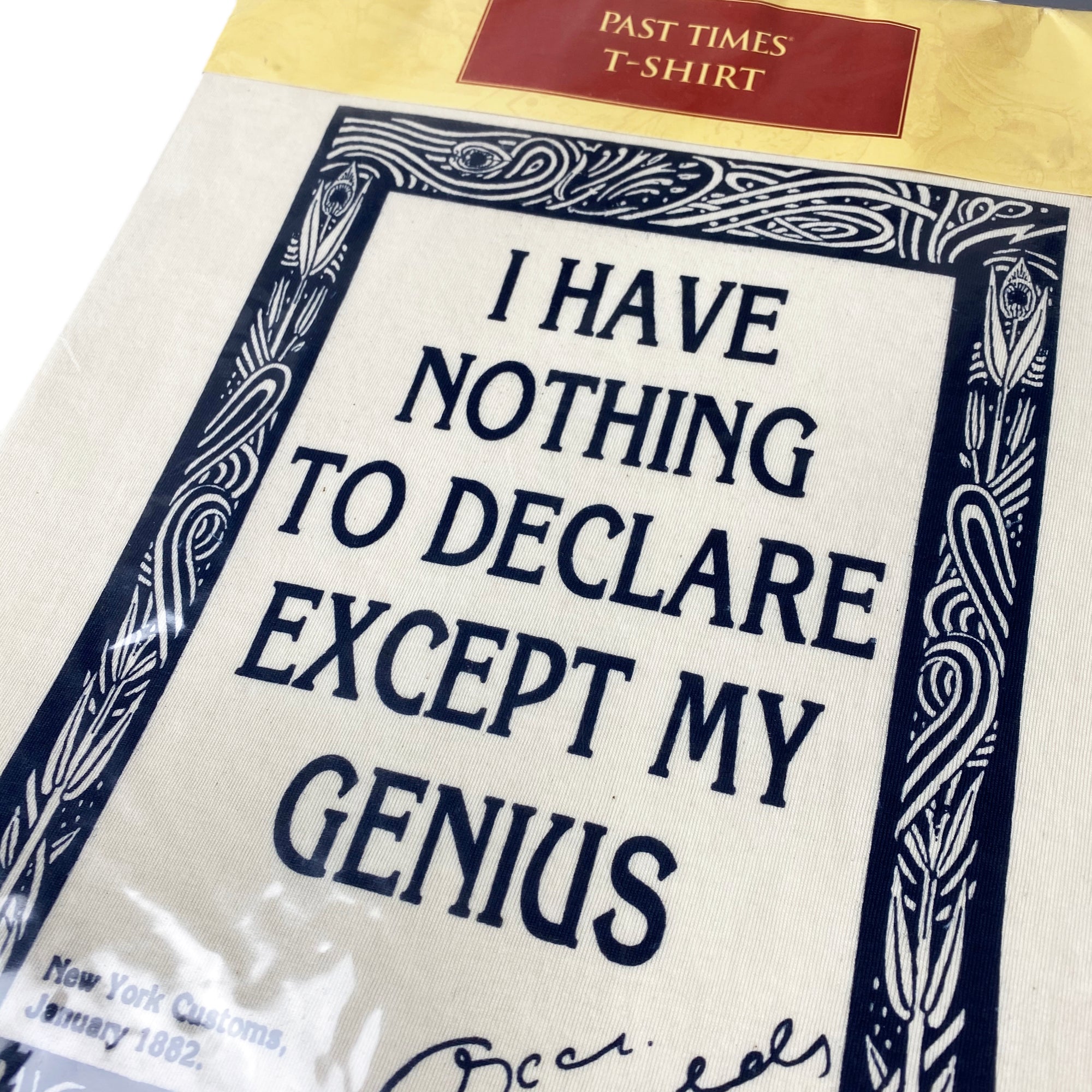 Mid 90's Oscar Wilde 'I Have Nothing To Declare Except My Genius' T-Shirt