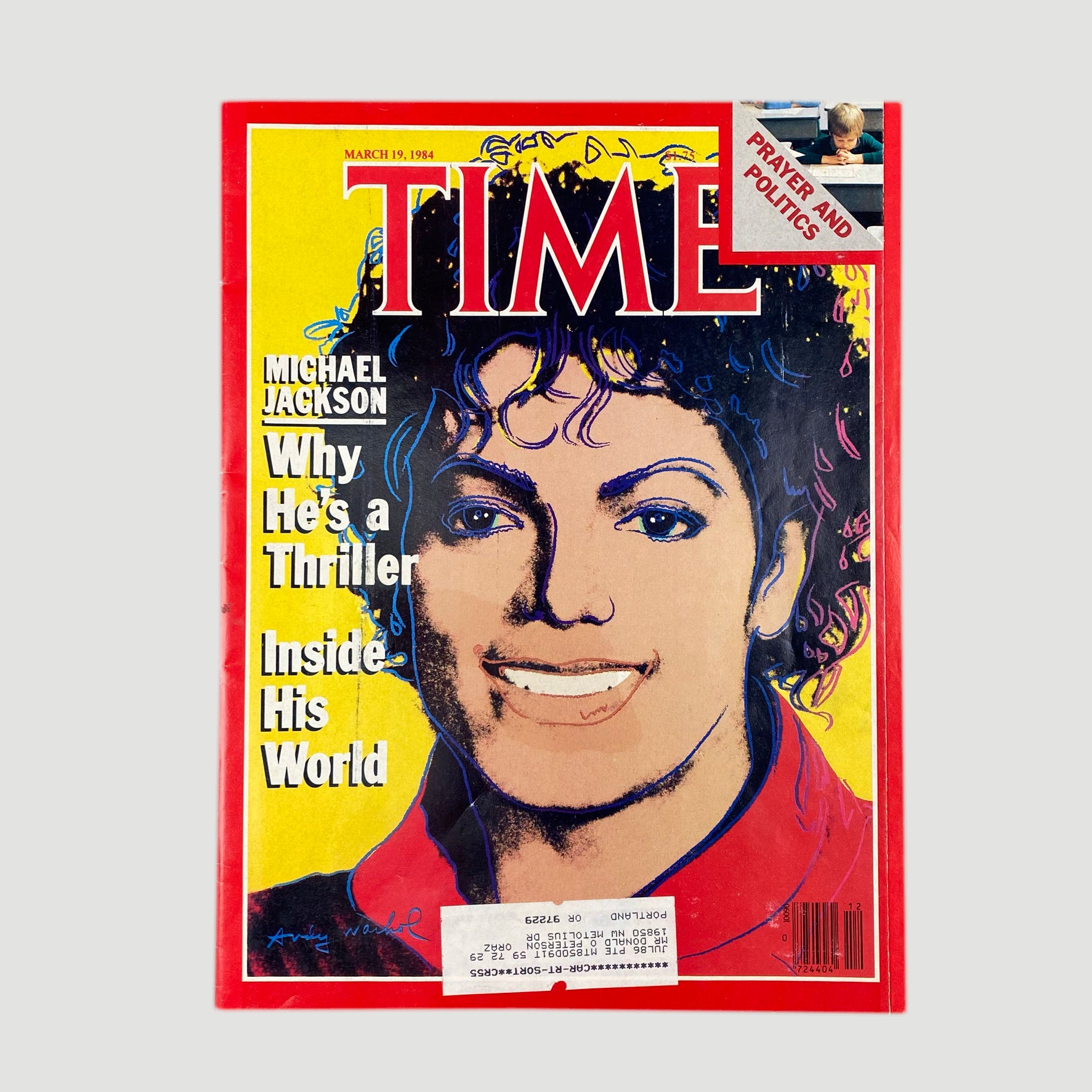 1984 TIME Magazine Michael Jackson/Andy Warhol Issue