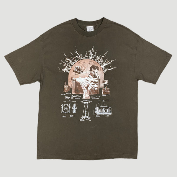 T-shirt Nikola Tesla Sérigraphié - Coton 100%, Unisexe, Neuf Avec étiquette Tultex