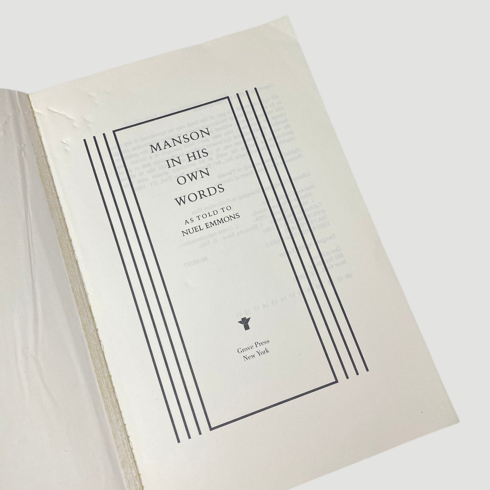 1986 Neul Emmons 'Manson In His Own Words'