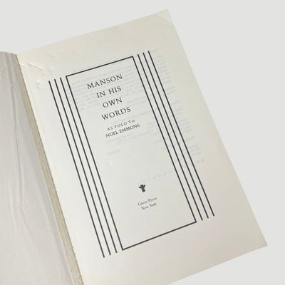 1986 Neul Emmons 'Manson In His Own Words'