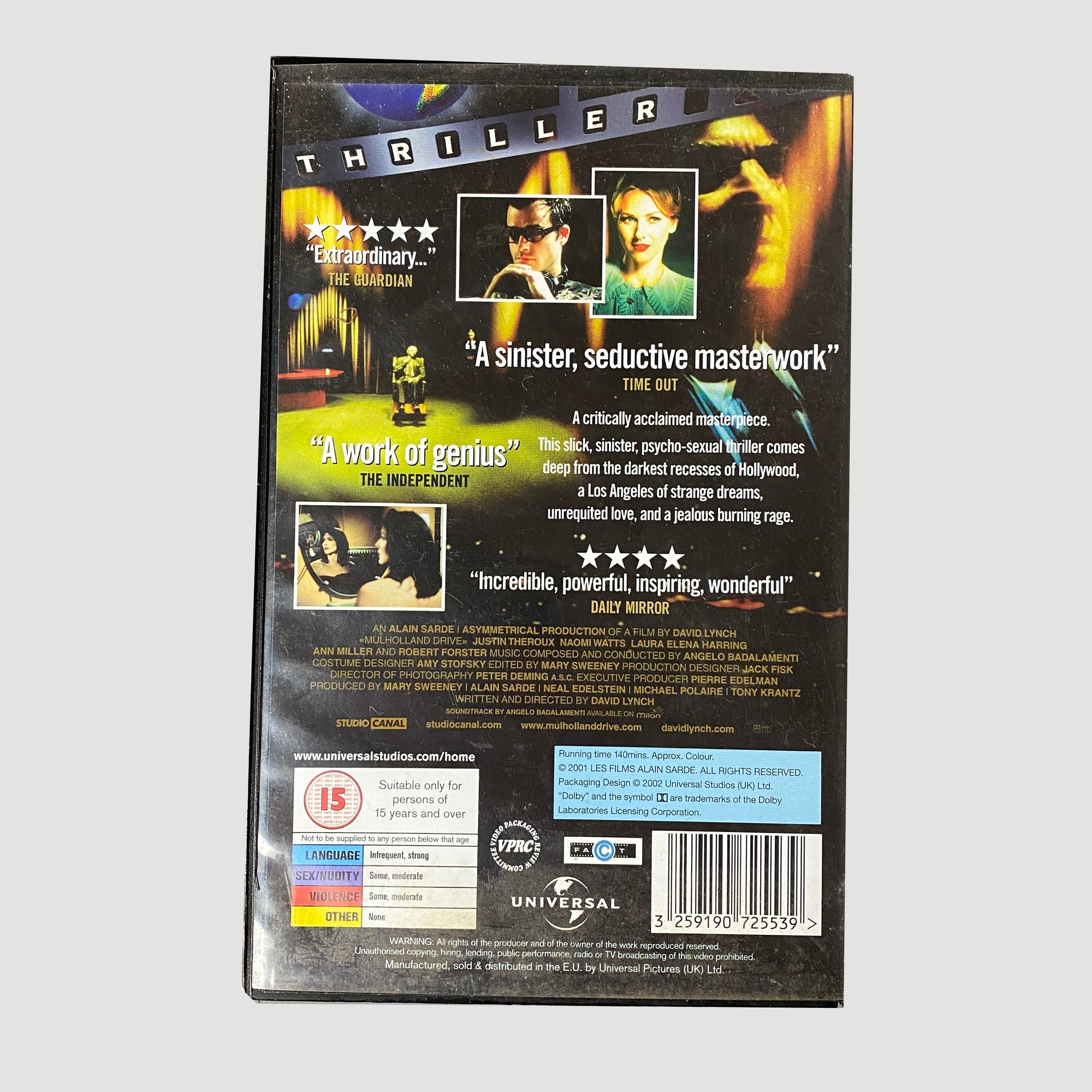 2002 Mulholland Drive Ex-Rental VHS