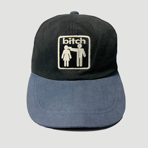 【THEAIRTOWN】90’s BITCH CAP Vintage 90s Bitch Skateboarding Cap Hat Logo Embroidered