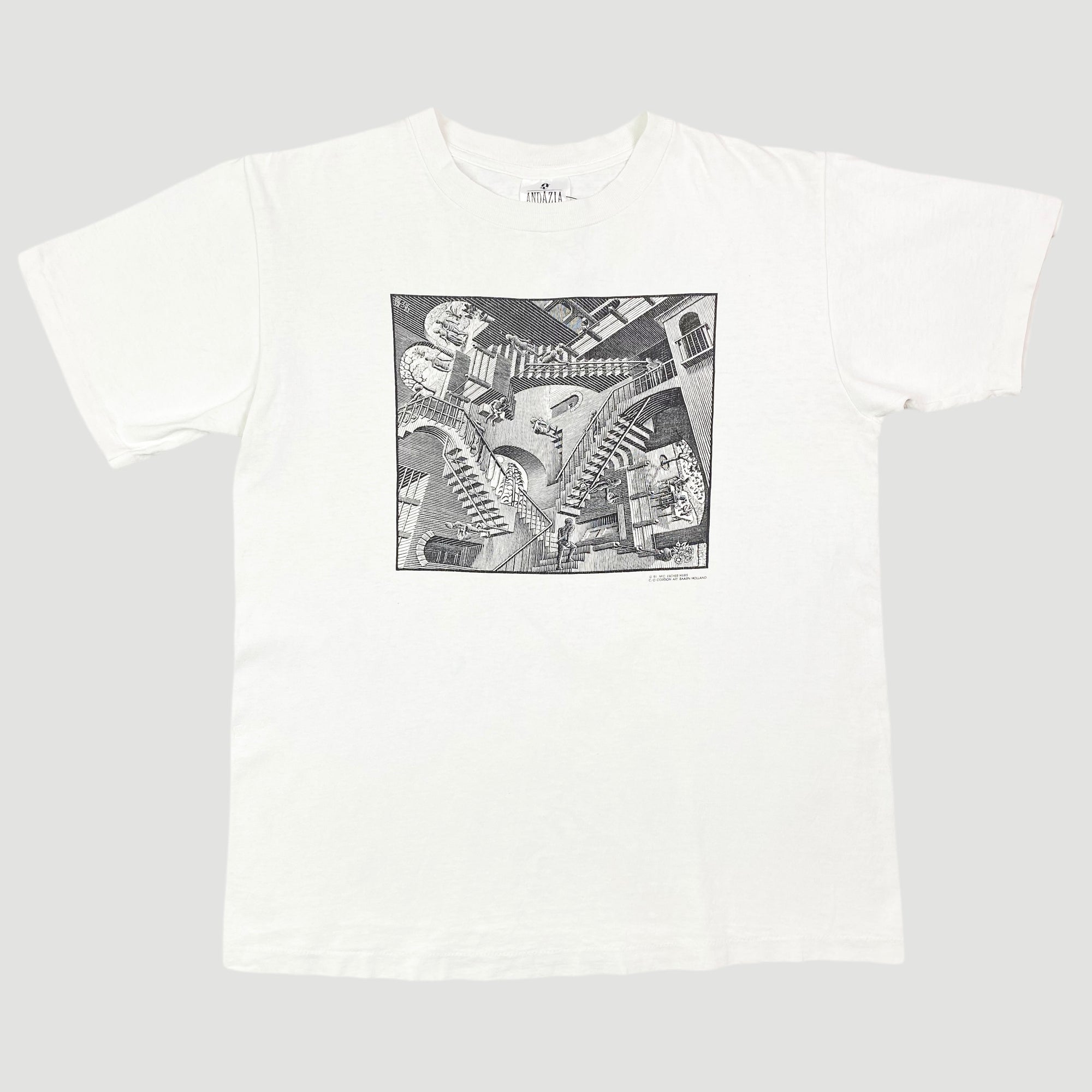 1991 M.C. Escher 'Relativity' T-Shirt