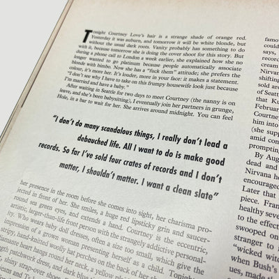 1993 The Face Magazine Courtney Love/Hole Issue