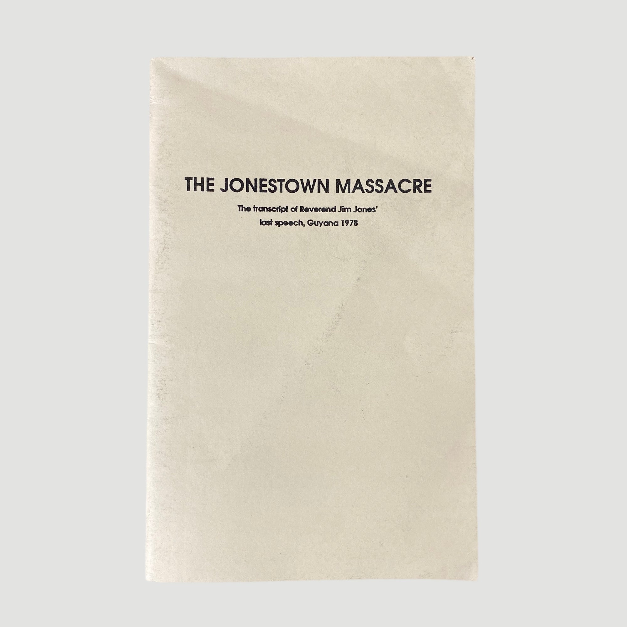 1993 'The Jonestown Massacre' Booklet