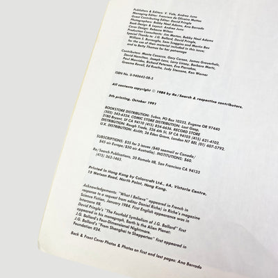 1984 RE/Search Magazine #8/9: J. G. Ballard