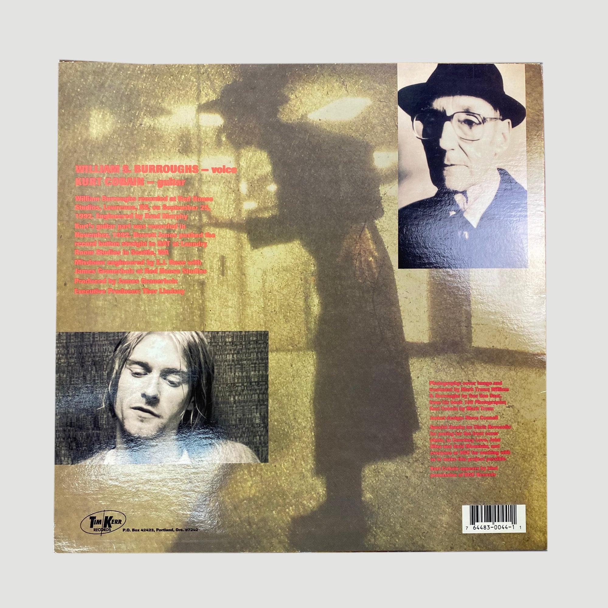 1993 William S. Burroughs / Kurt Cobain The "Priest" They Called Him' Etched 10" Picture Disc