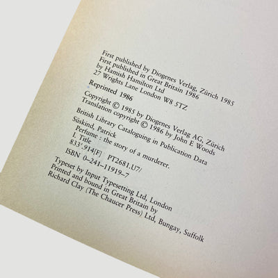 1986 Patrick Süskind 'Perfume' 1st Edition