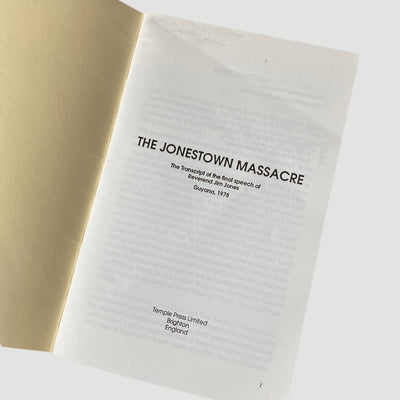 1993 'The Jonestown Massacre' Booklet