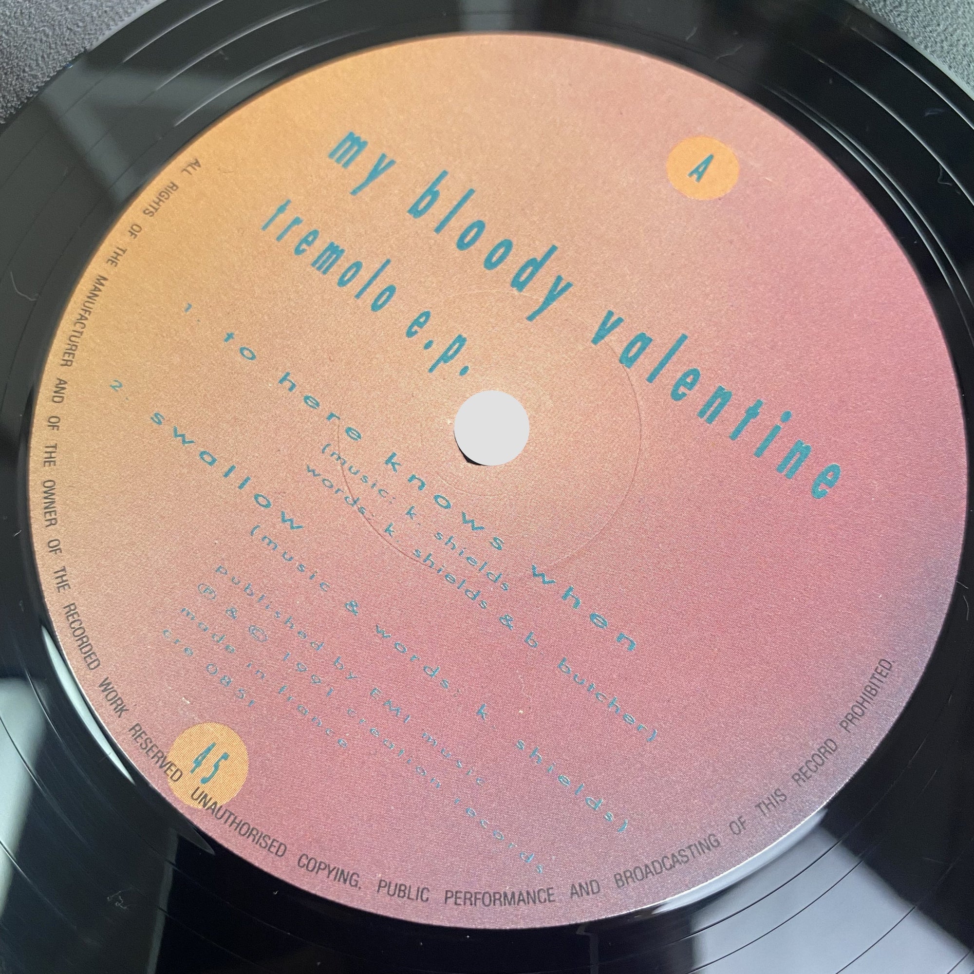 1991 My Bloody Valentine Tremolo UK 1st Press Vinyl EP