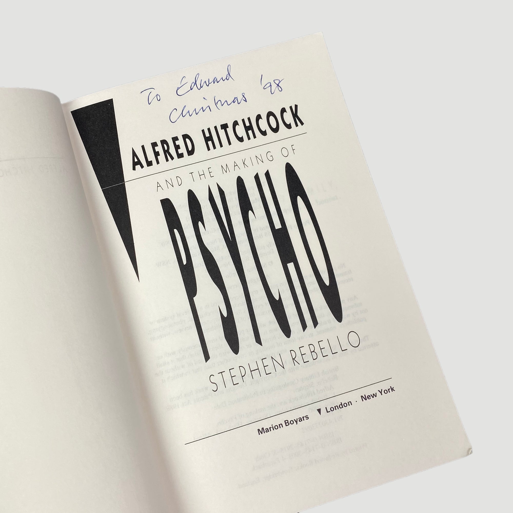 1998 Stephen Rebello 'Alfred Hitchcock and the Making of Psycho'